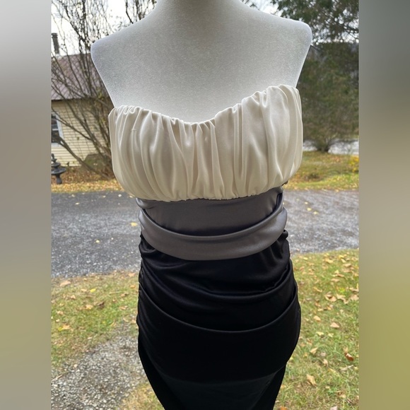 Speechless black white gray strapless ruched night out dress women’s size L - Picture 7 of 15